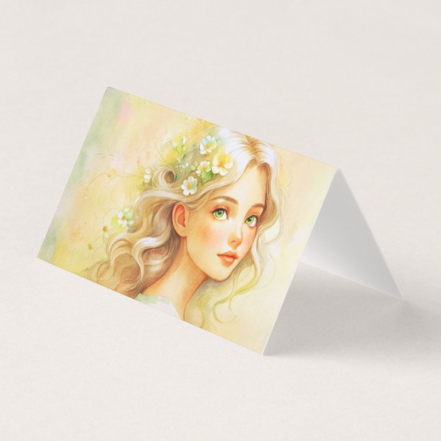 Art Nouveau watercolour portrait  (Frente)