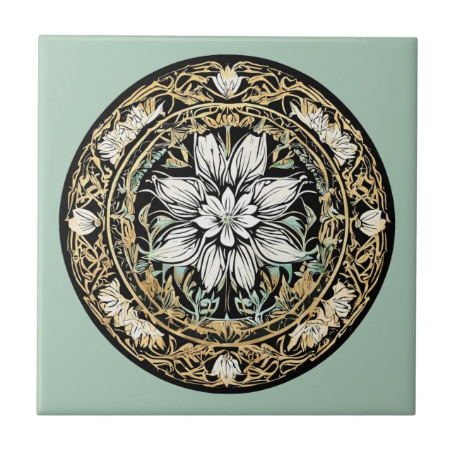 Art Nouveau White Floral (Frente)