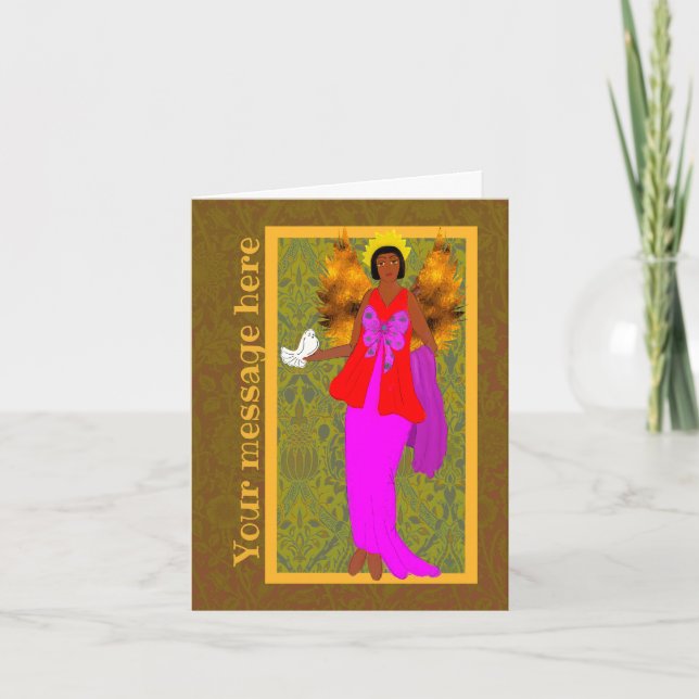 Art Nouveau William Morris Cartão de Férias de Nat (Frente)