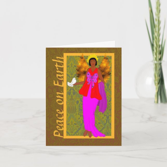 Art Nouveau William Morris Cartão de Férias de Nat (Frente)