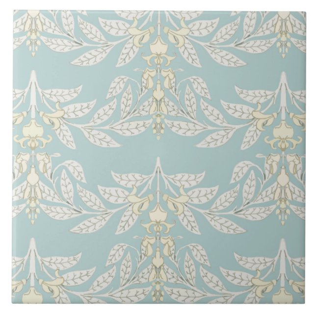 Art Nouveau wisteria padrão turquesa macia (Frente)