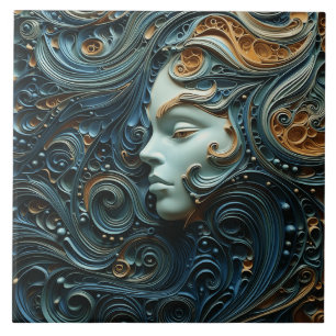 Arte 3D da Mulher Moonlit