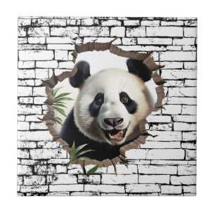 Arte 3D de Panda na Parede – Safari Realista