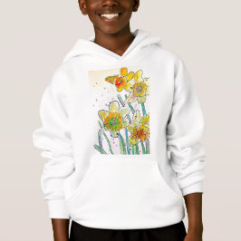 Arte a aquarela amarela Daffodil Girls T Shirt