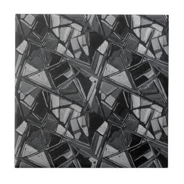 Arte a Óleo Abstrata Prata Carvão de Luxo