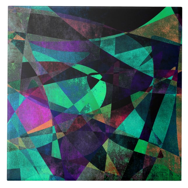 Arte abstracta geométrica, colorida, suja (Frente)