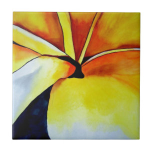 arte abstrata aquarela da flor de Frangipani Tropi