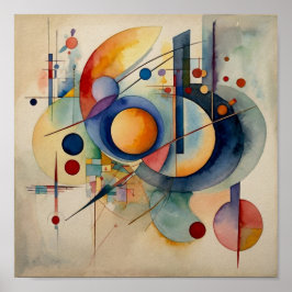 Arte Abstrata Artística Elegante de Poster de Aqua