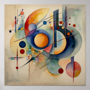 Arte Abstrata Artística Elegante de Poster de Aqua