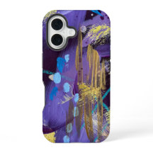 Arte abstrata azul, roxo e dourado emocionante