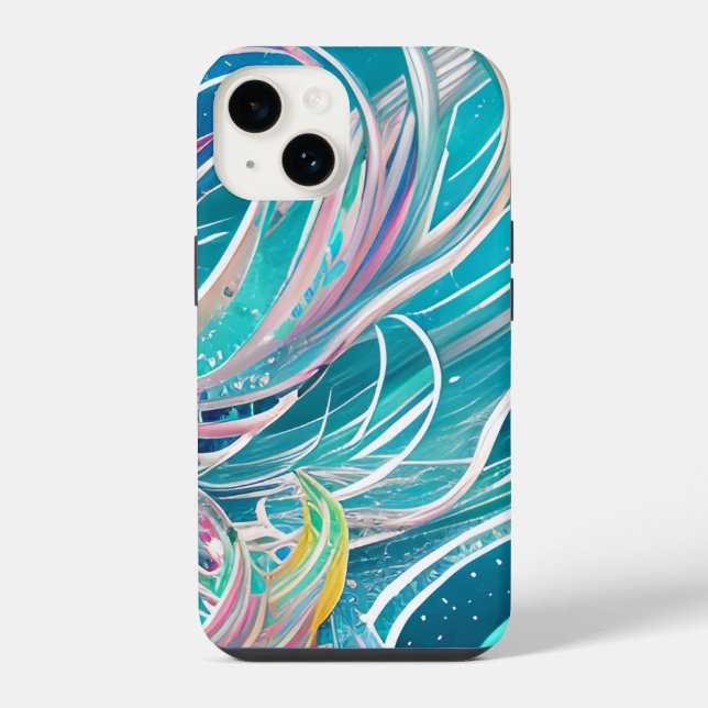 Arte abstrata Blue Coral Beachy (Verso)