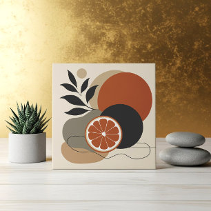 Arte Abstrata Boho Moderna Laranja e Terracota Min