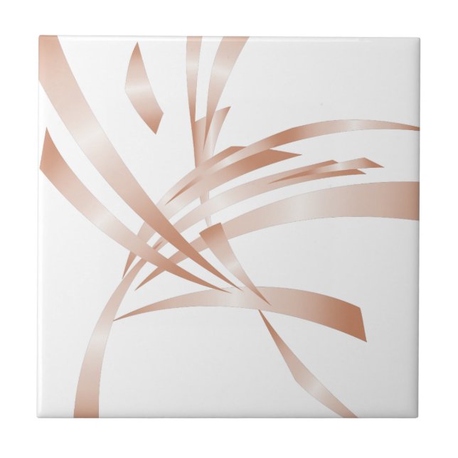Arte abstrata branca em rosa dourado (Frente)