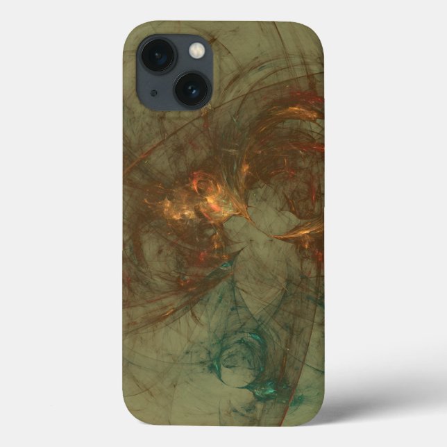 arte abstrata bronze e oliva (Verso)