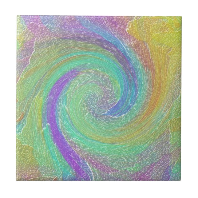 Arte Abstrata Ciclone Arco-íris (Frente)