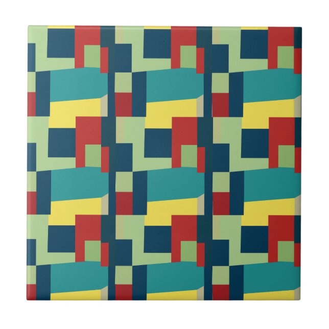 Arte abstrata colorida geométrica moderna (Frente)