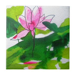 Arte abstrata da flor do watercolour de Waterlily