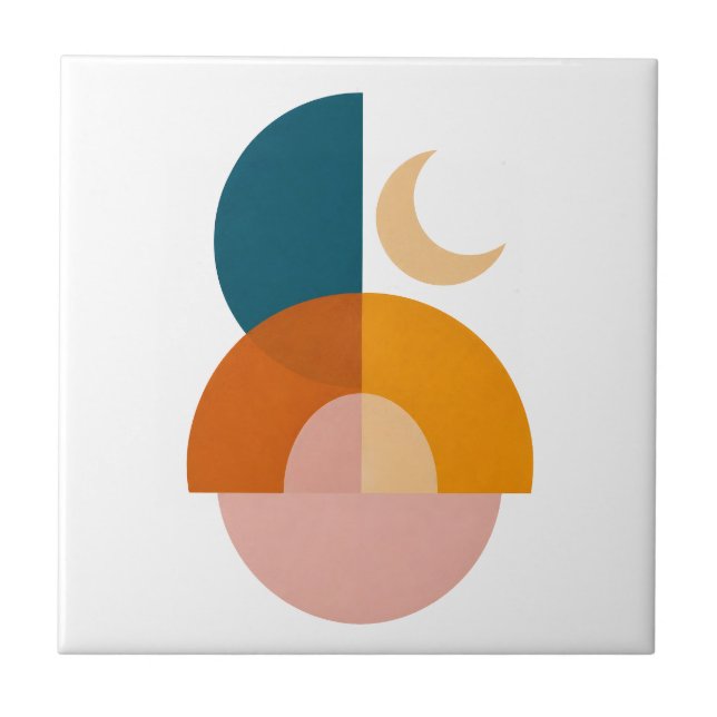 Arte abstrata da lua geométrica moderna (Frente)