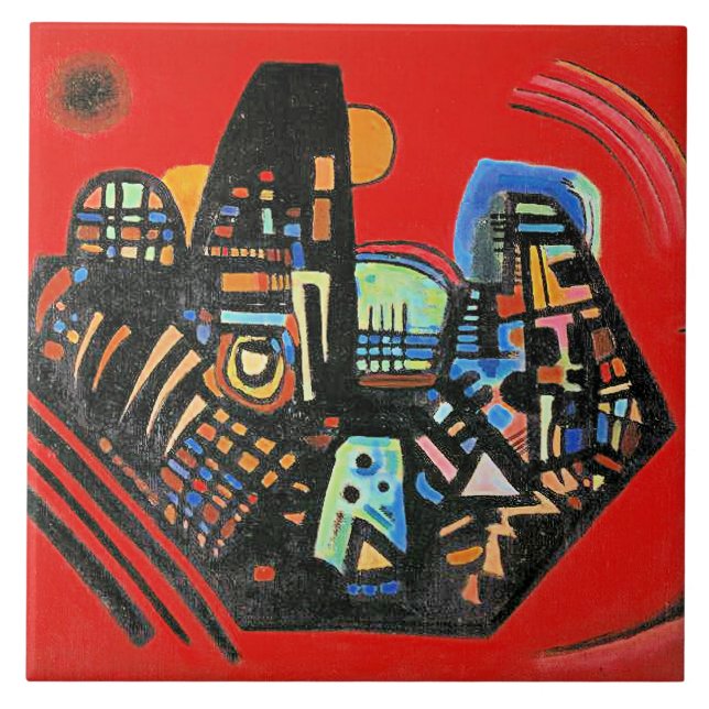 Arte abstrata de Kandinsky, Preto-Vermelho, (Frente)