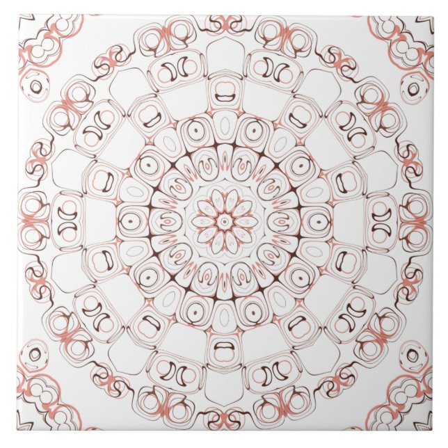 Arte Abstrata de Linha Mandala em Tons Marrom e Pê (Frente)