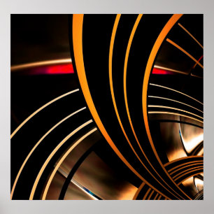 Arte abstrata de pôster Espaço Dourado 2