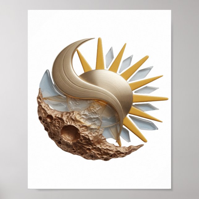 ARTE ABSTRATA Dinâmica Prata Impressão de Moda (Frente)