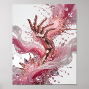 ARTE ABSTRATA Dinâmica Prata Impressão de Moda v2