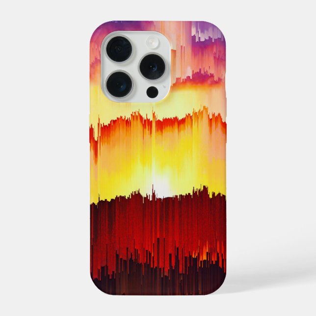 Arte abstrata do pôr do sol com falha (Verso)