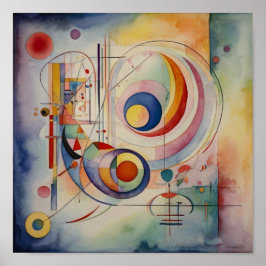 Arte abstrata elegante em aquarela Poster