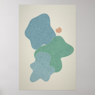 Arte Abstrata em Poster de Parede Azul Fresco e Ja