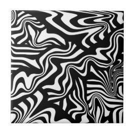Arte abstrata em preto e branco com linhas funky d