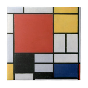 Arte abstrata em vermelho azul amarelo de Piet Mon
