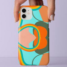 Arte abstrata estética retro colorida dos anos 70