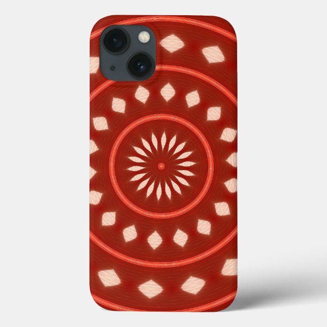 Arte Abstrata Explosão Solar Geométrica Vermelho R (Verso)