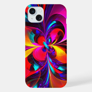 Arte abstrata floral moderna padrão vermelho azul 