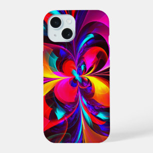 Arte abstrata floral moderna padrão vermelho azul 