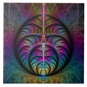Arte abstrata fractal colorida e psicodélica