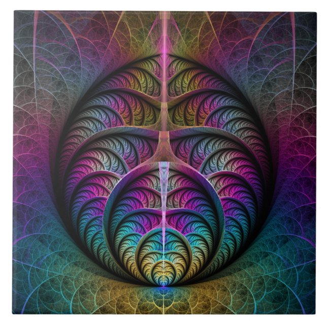 Arte abstrata fractal colorida e psicodélica (Frente)