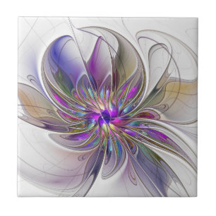 Arte abstrata fractal flor energética e colorida