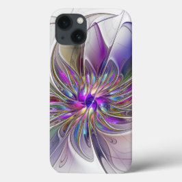 Arte abstrata fractal flor energética e colorida