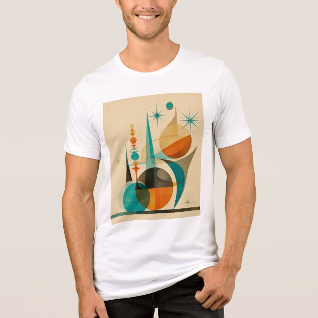 Arte Abstrata Geométrica de Design Retro de Meados (Frente)