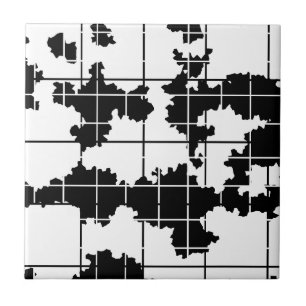 Arte abstrata orgânica preto e branco Design