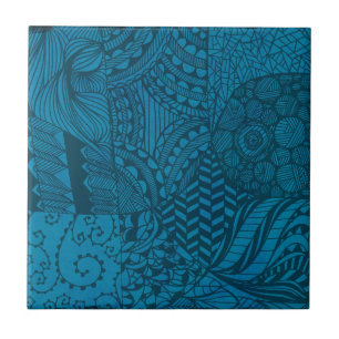 Arte Abstrata Padrão Azul