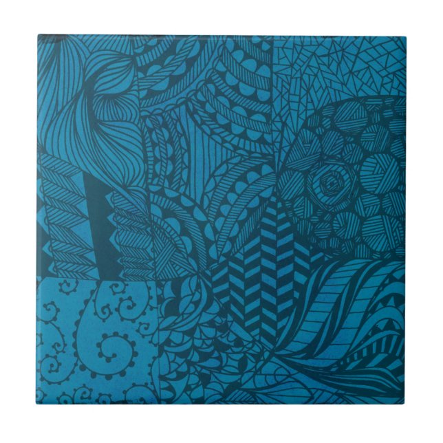 Arte Abstrata Padrão Azul (Frente)