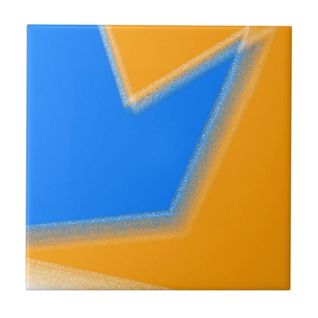 Arte abstrata Pastel Lavanda Azul Laranja (Frente)
