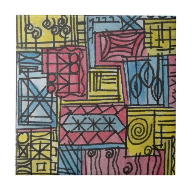 Arte abstrata pintada à mão excêntrica e caprichos (Frente)