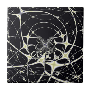 Arte Abstrata Teia de Aranha Dourada