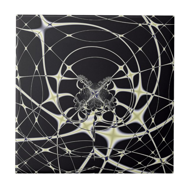 Arte Abstrata Teia de Aranha Dourada (Frente)
