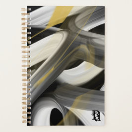 Arte abstrata tendência planejador preto branco do