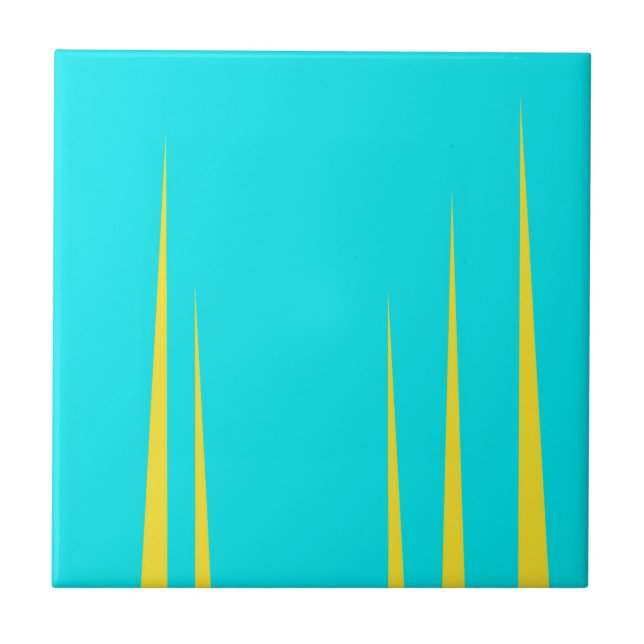 Arte abstrata Turquesa Amarelo Redemoinho Minimali (Frente)